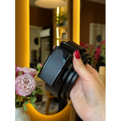 Ремень мужской Rekarti 8490 черный 125 х 3,5 см