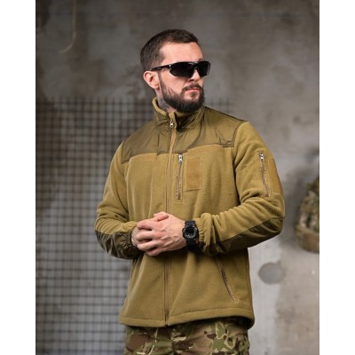 Кофта MAX 151025 (7) з водостійкіми накладками лакє, койот M