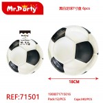 Ball REF-71501 18 см./6шт. (футбол) Белый