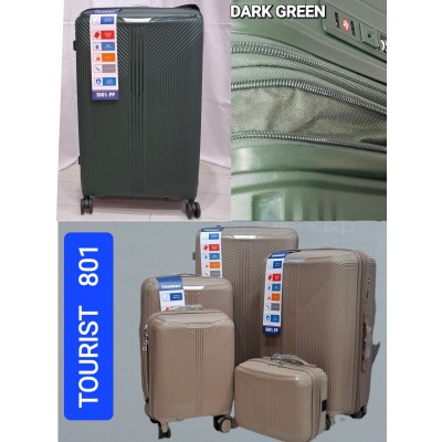 Дорожня валіза Birds 801 темно-зеленый TOURIST пятёрка: L, M, S с расширением; XS и кейс без расширения
