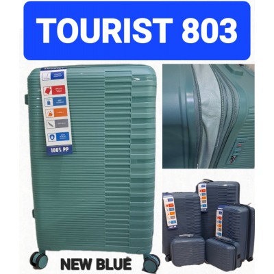 Дорожный чемодан Birds 803 синий TOURIST пятёрка: (2 кейса); L, M, S с расширением