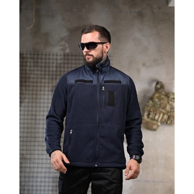 Кофта MAX 151025 (1) з водостійкіми накладками лакє, синій S