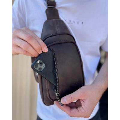 Рюкзак-слинг Rekarti 6349 коричневый 30х17 см