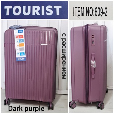 Дорожный чемодан Birds 609-2 фиолетовый TOURIST 3-ка с расширением