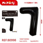 Ball REF-80998 цифра 7 40см Черный